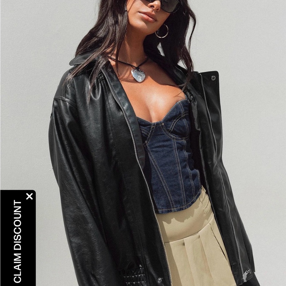 Princess Polly Black Devija Faux Leather Jacket